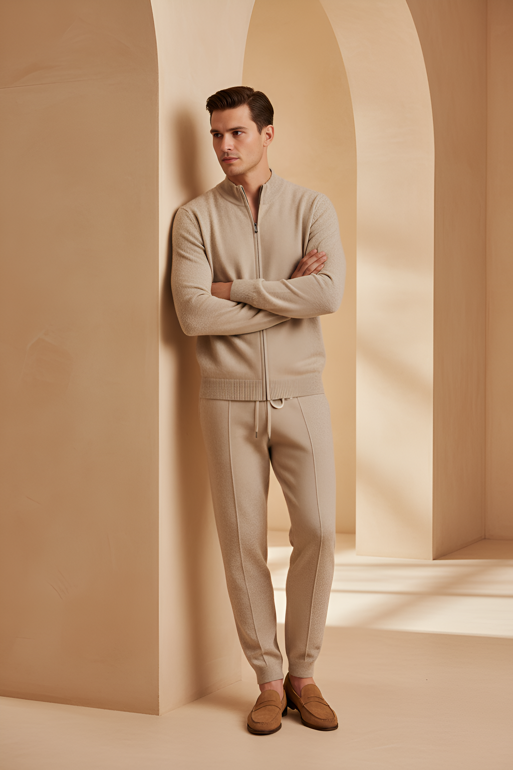 Savile Merino Zip‑Up Set