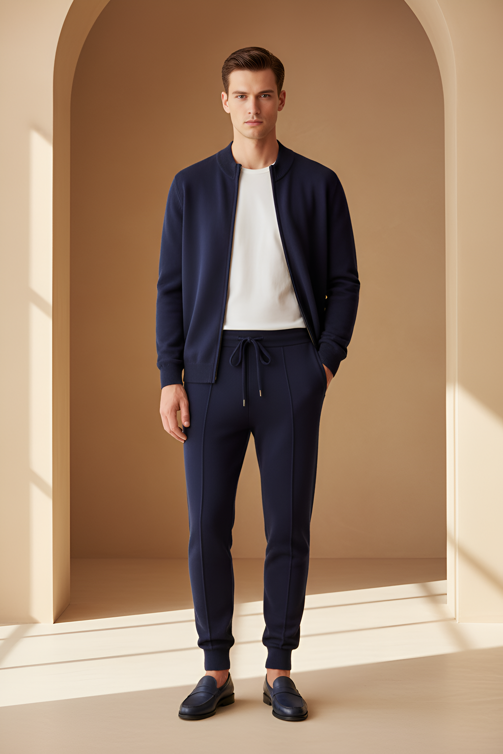Savile Merino Zip‑Up Set