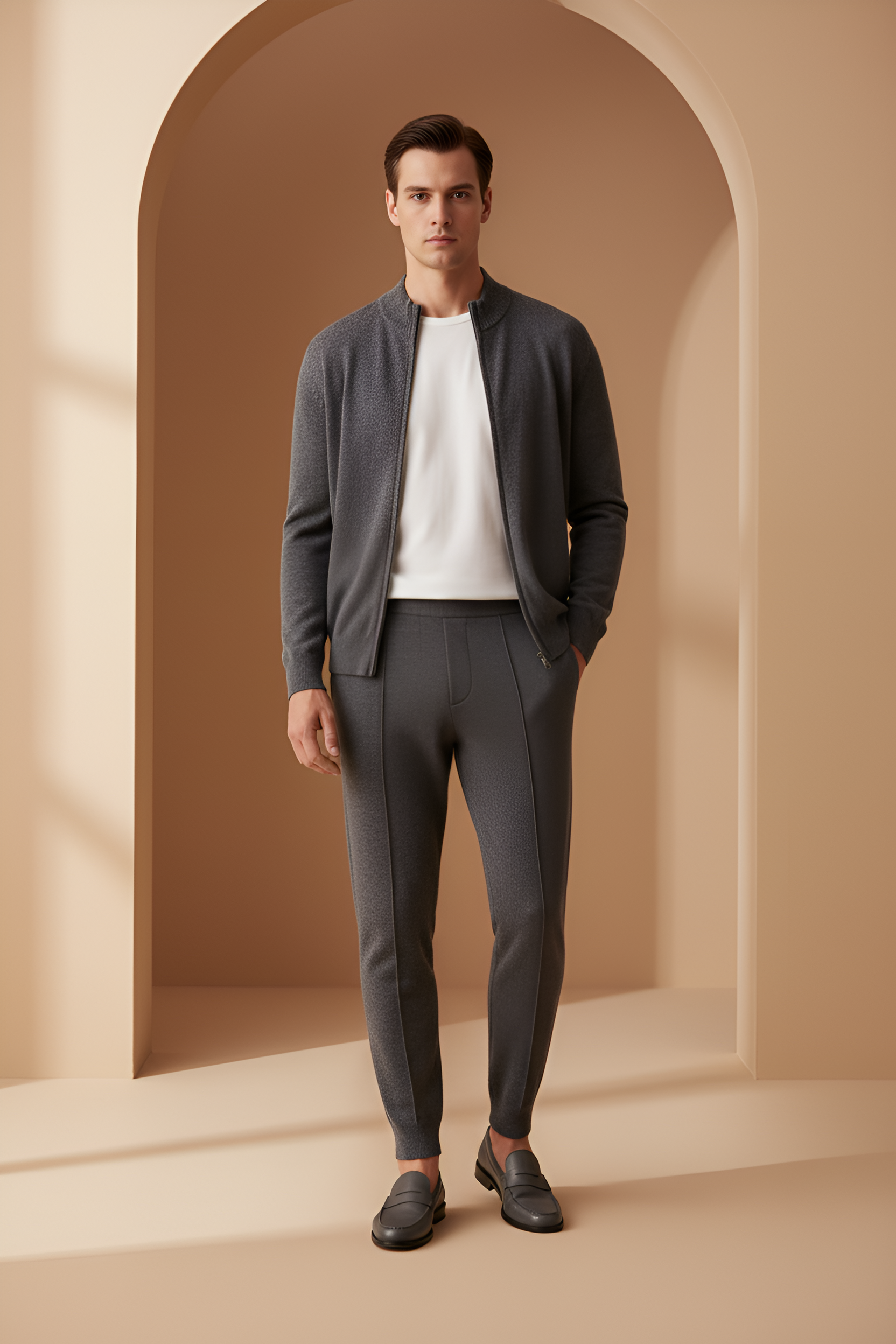 Savile Merino Zip‑Up Set