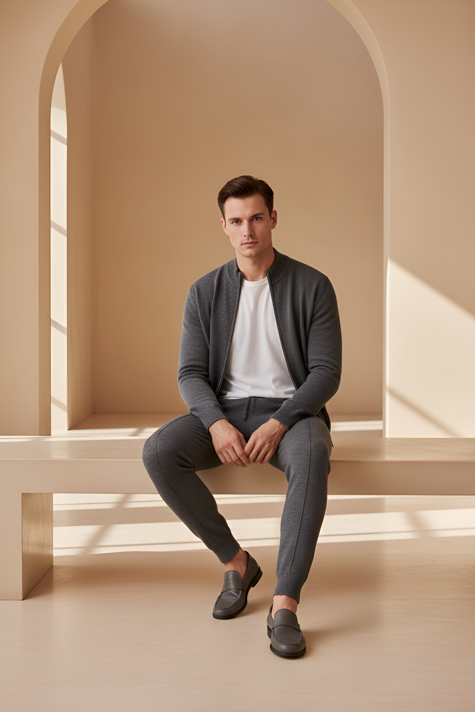 Savile Merino Zip‑Up Set