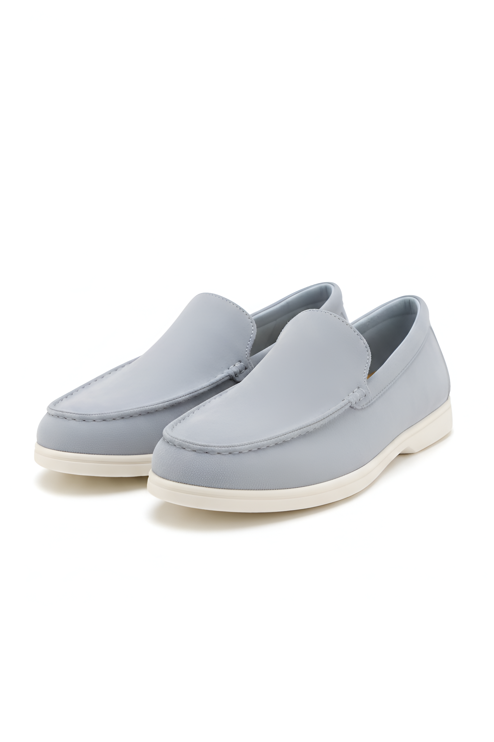 Blue Suede Loafer Mules