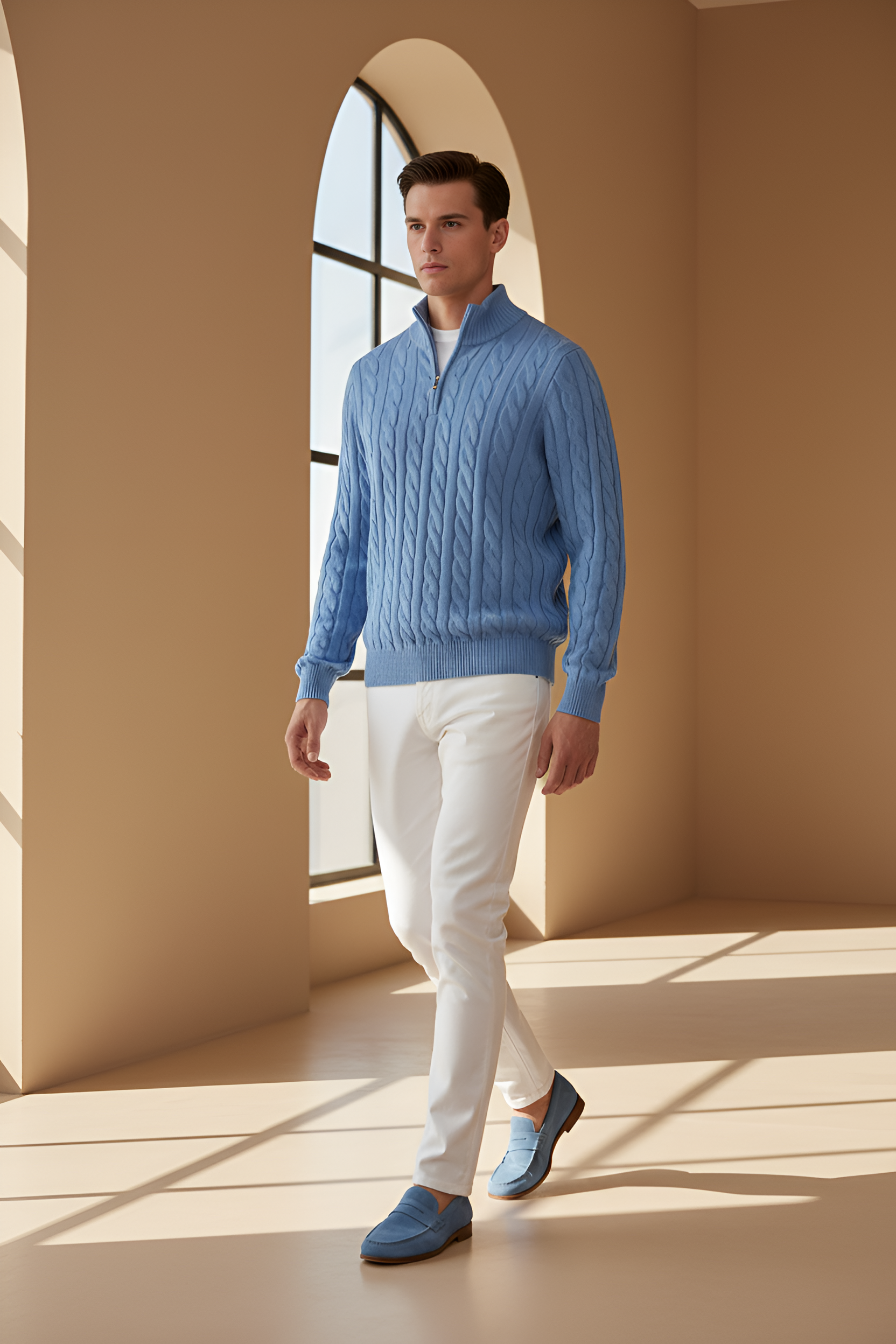 Savoy Cable Knit Quarter‑Zip