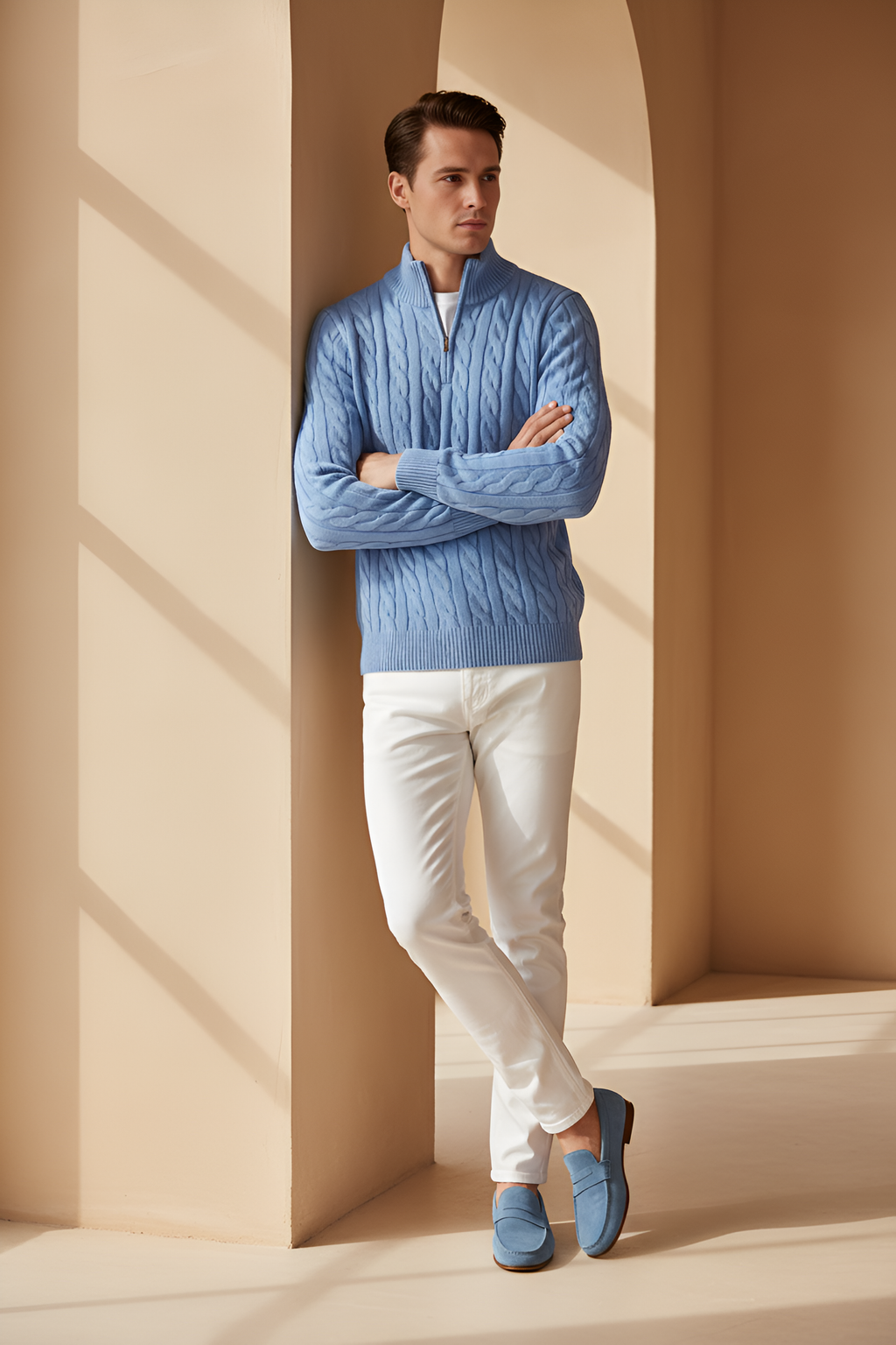 Savoy Cable Knit Quarter‑Zip