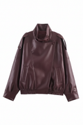 Oversized Faux Leather Biker Jacket