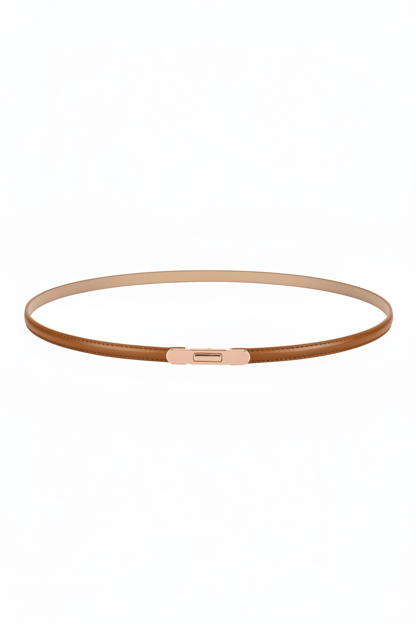 Light Brown Belt — Rose Gold Buckle