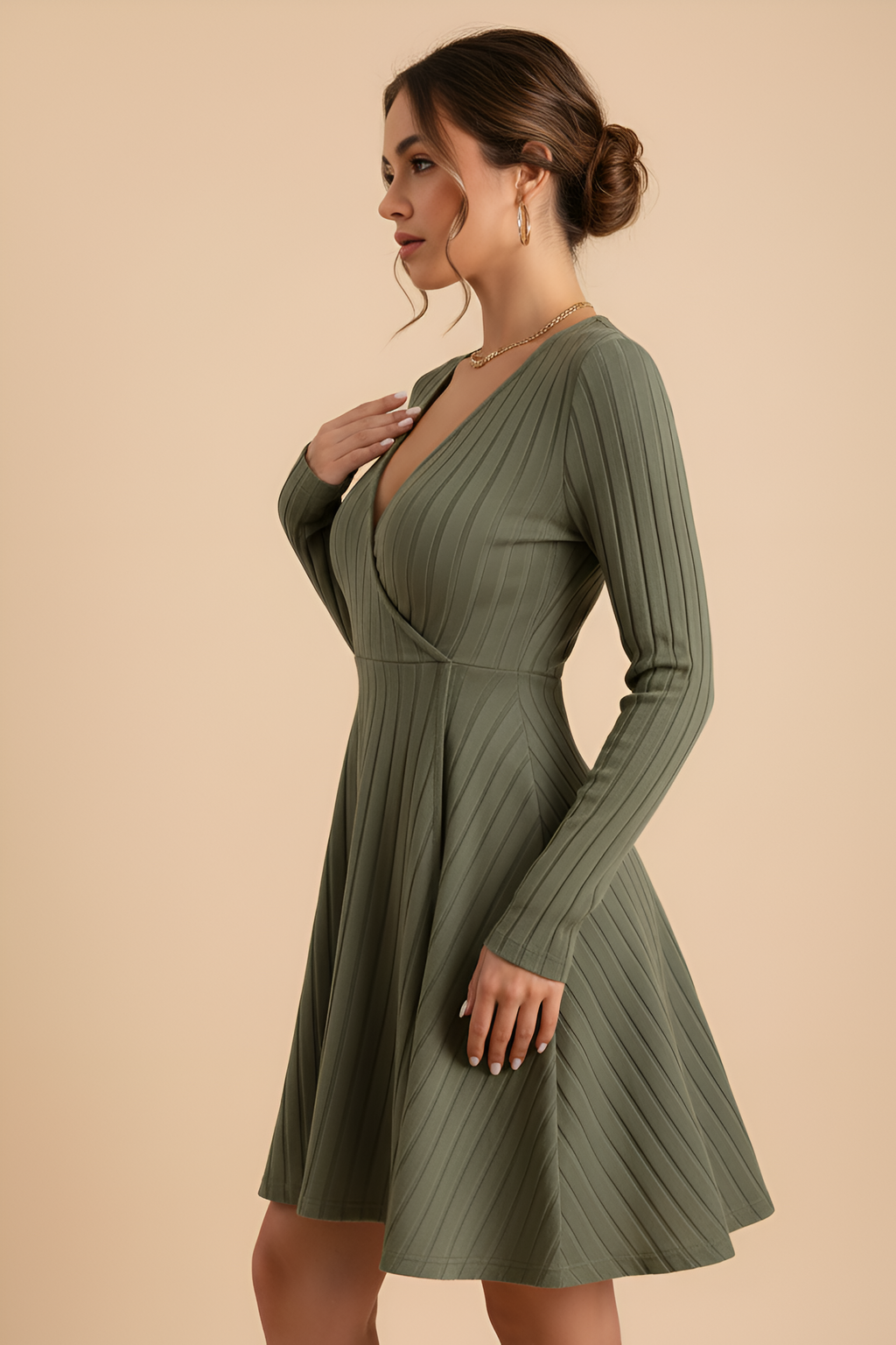 Ribbed Wrap Dress