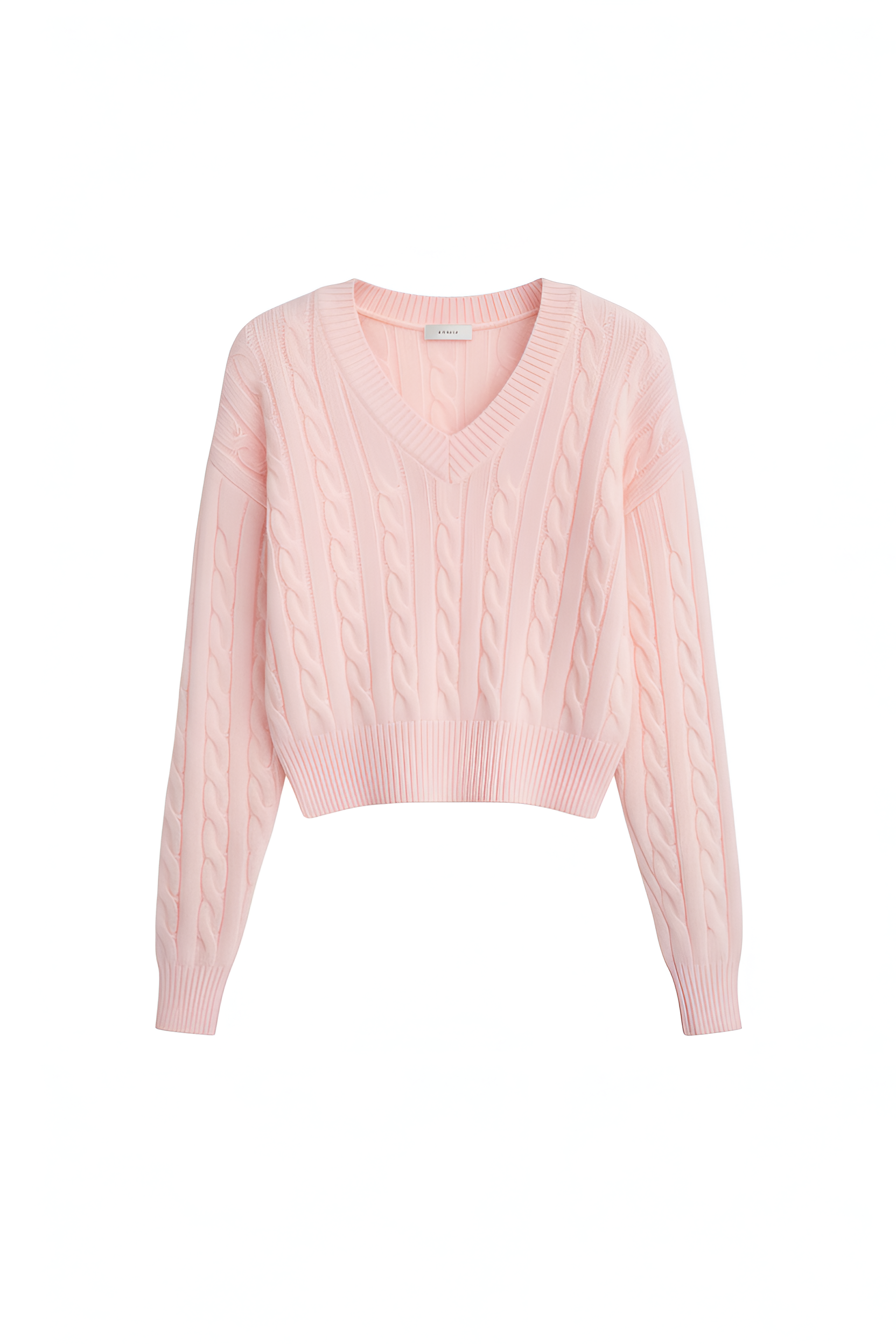 Regal Cable‑Knit V Sweater