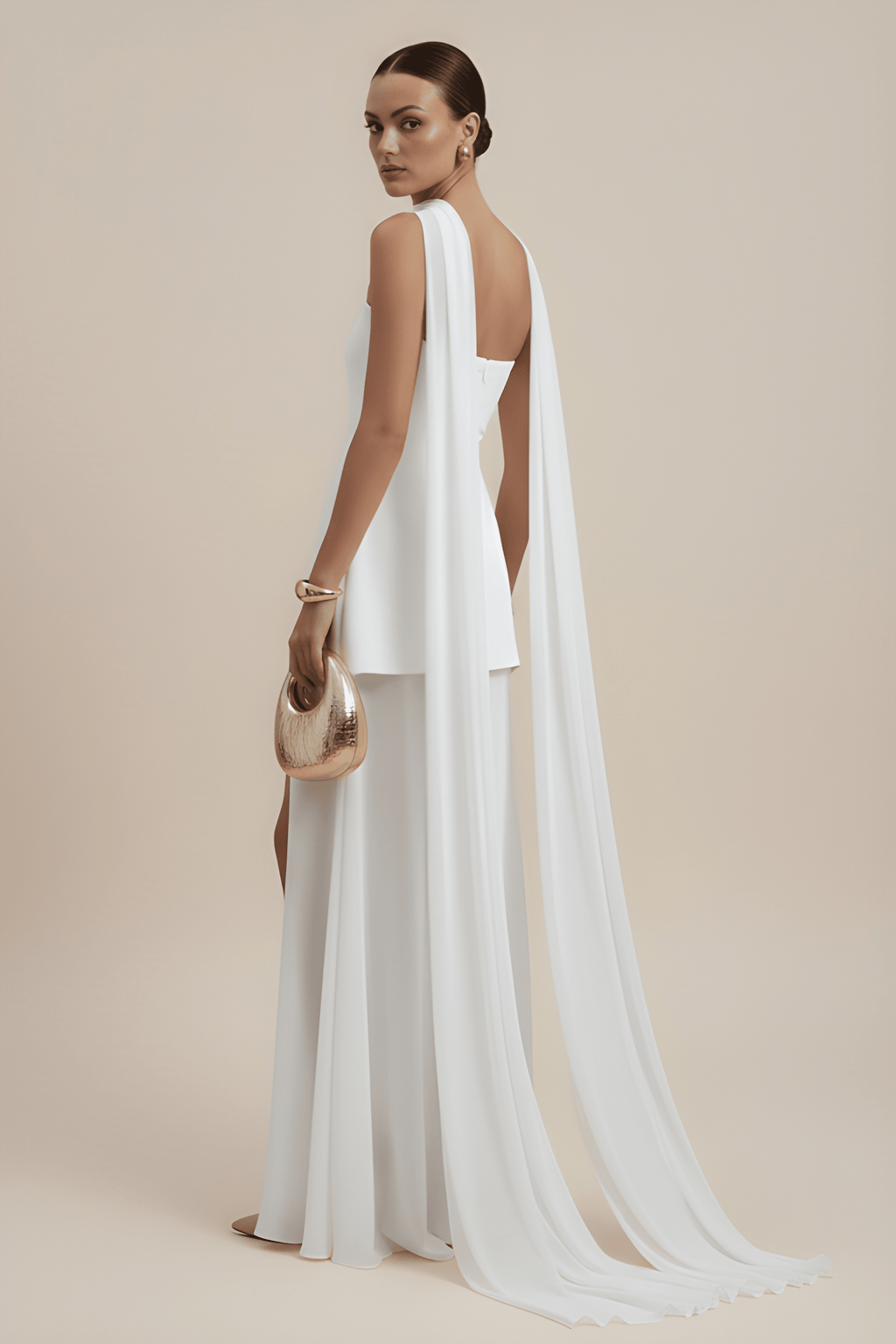 Sculpted Strapless Slit Gown