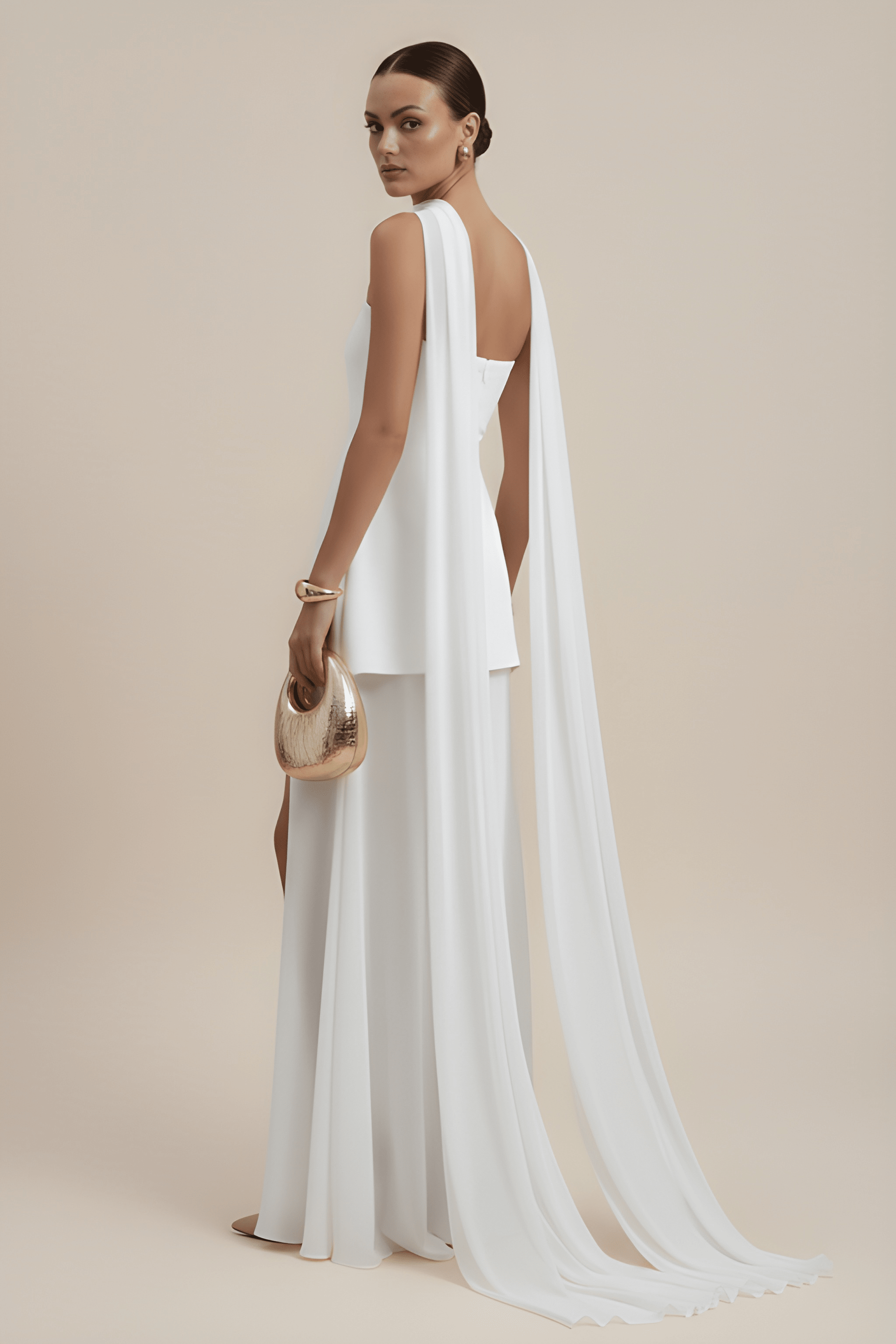 Sculpted Strapless Slit Gown