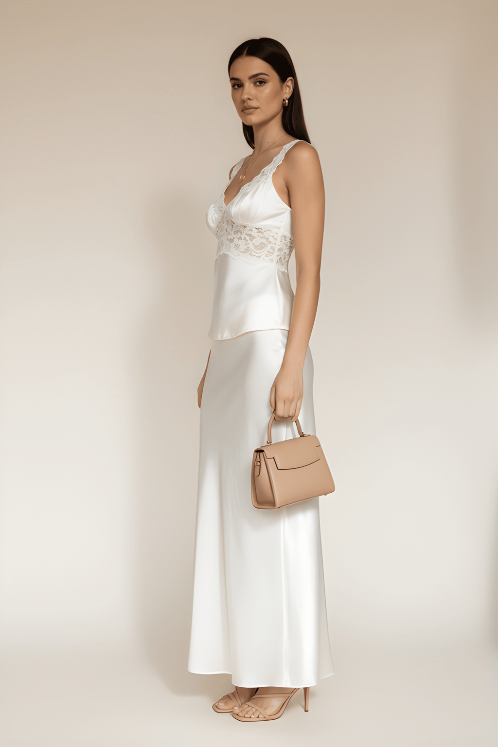 Silk Lace Trim Camisole