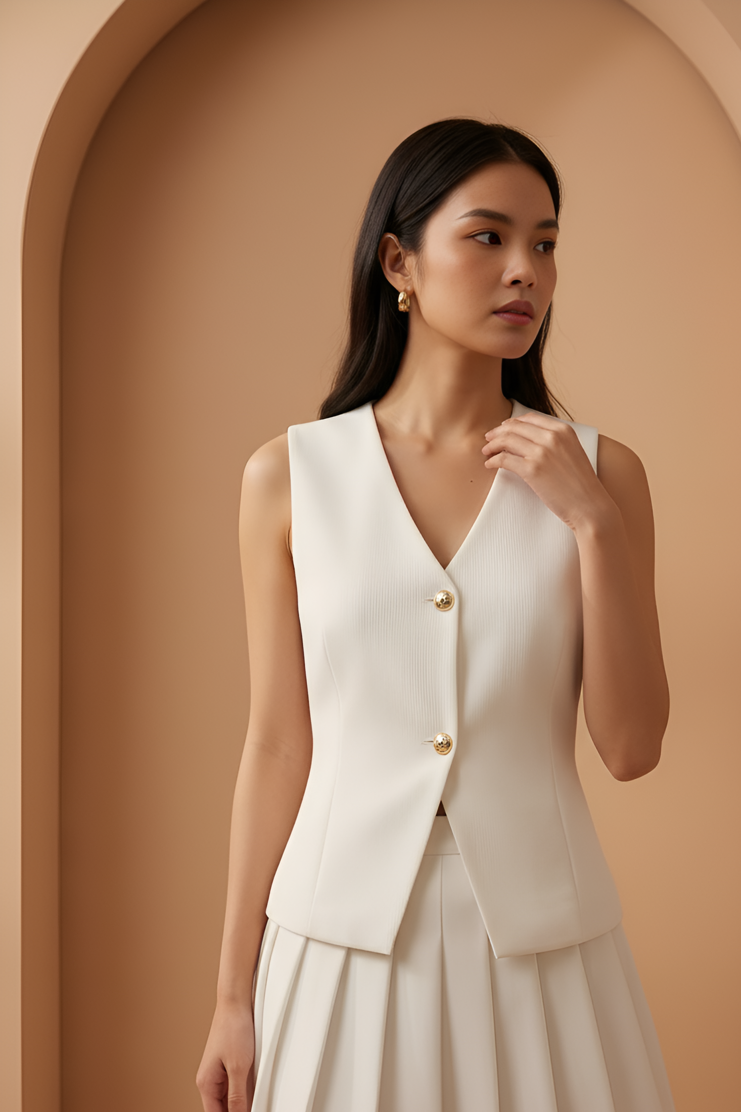 Savoy Minimalist White Vest