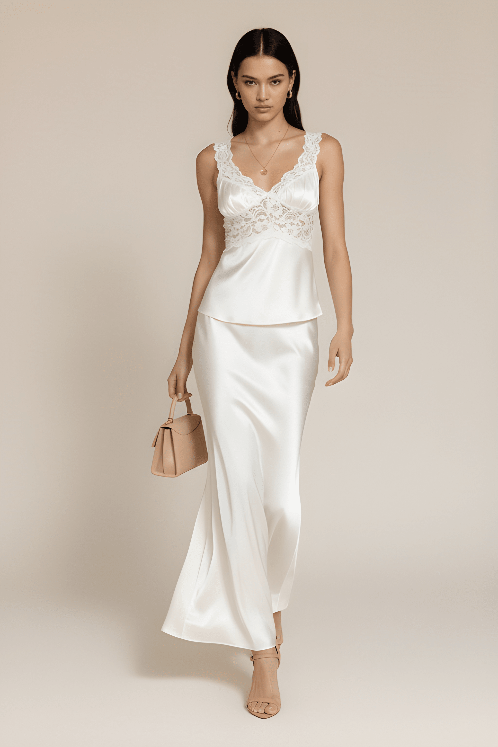 Silk Lace Trim Camisole