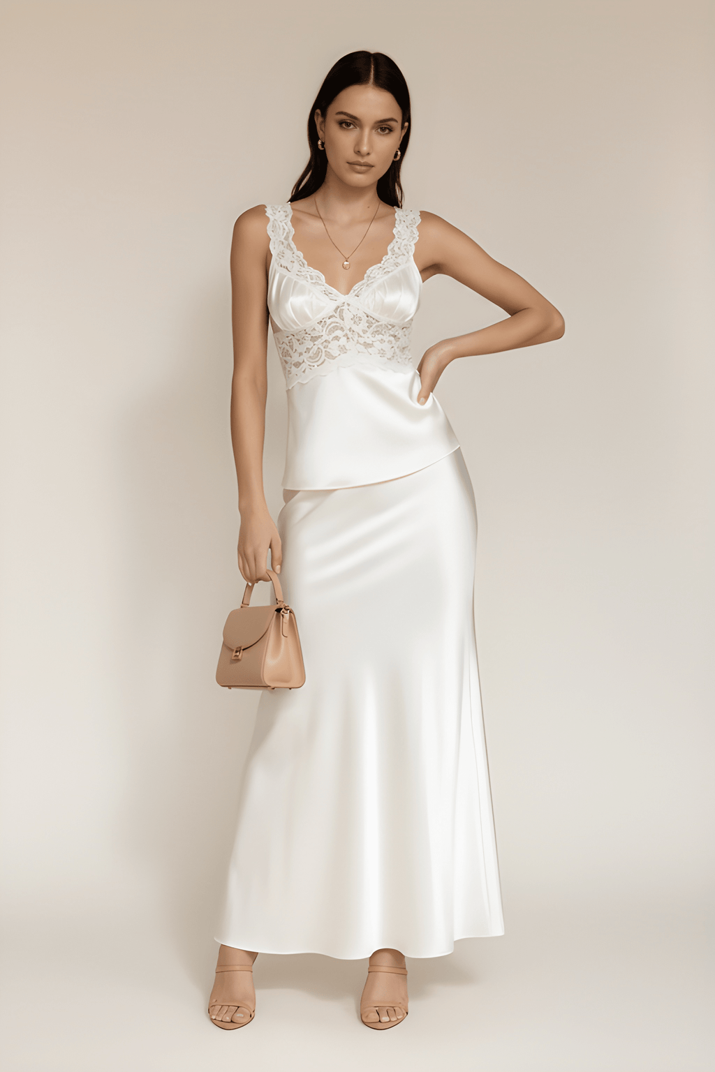 Silk Lace Trim Camisole