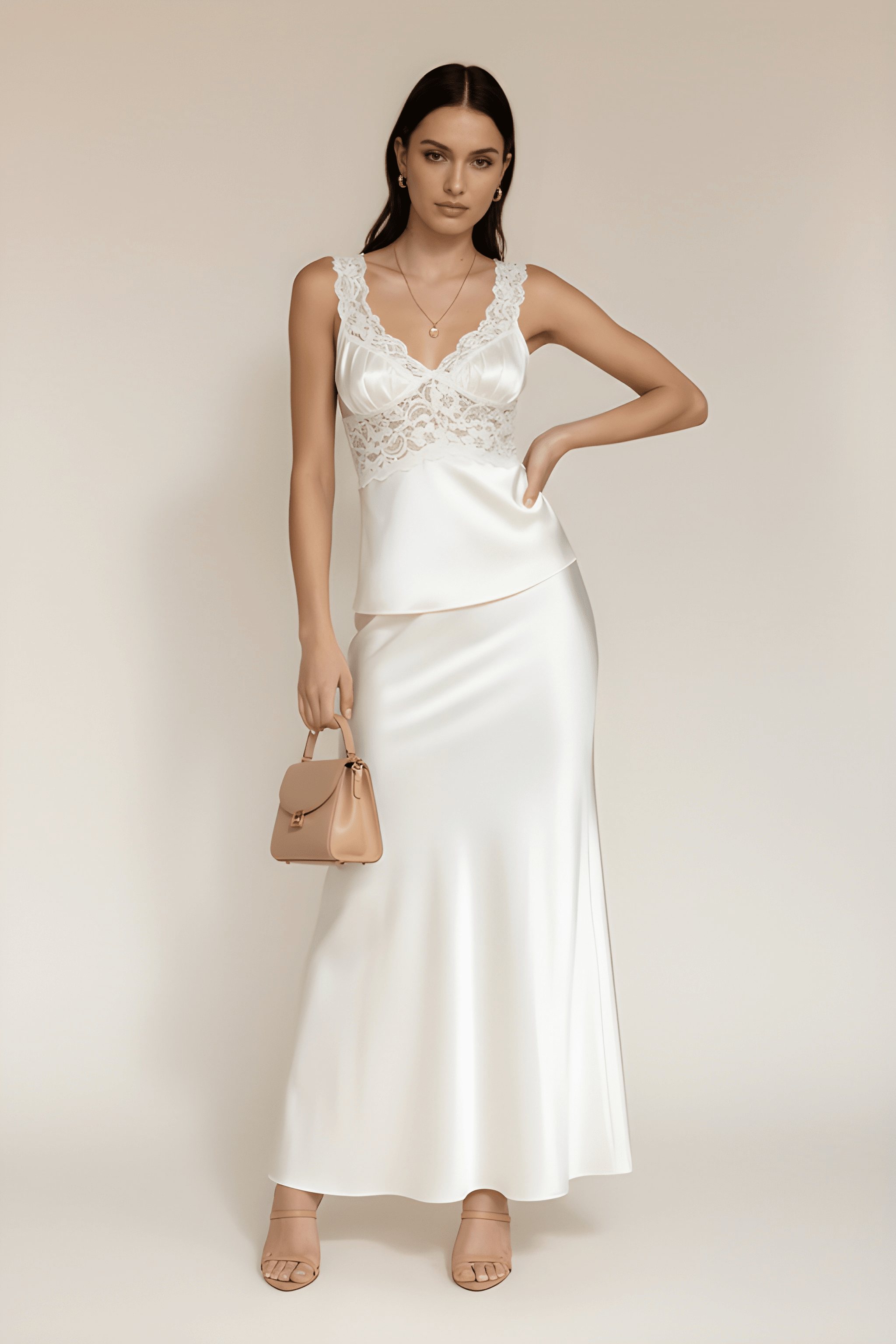 Silk Lace Trim Camisole