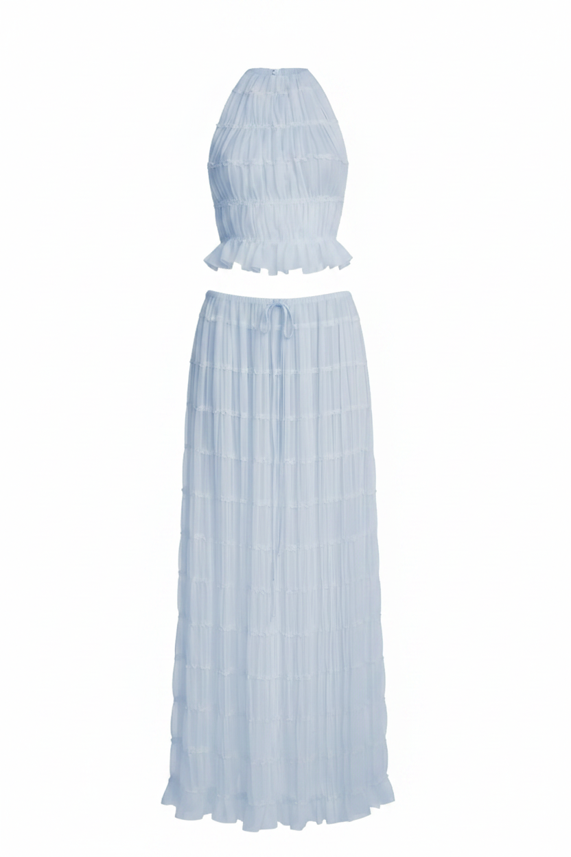 Soft‑Draped Halter Skirt Set