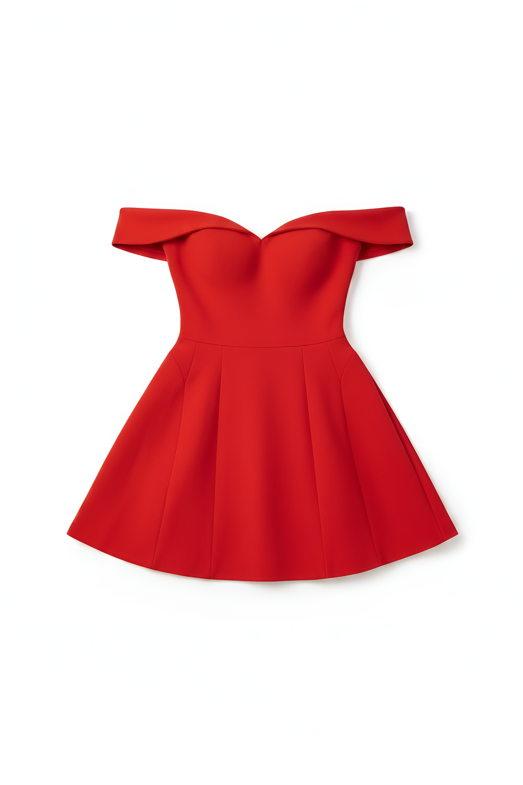 Structured Bardot Mini Red