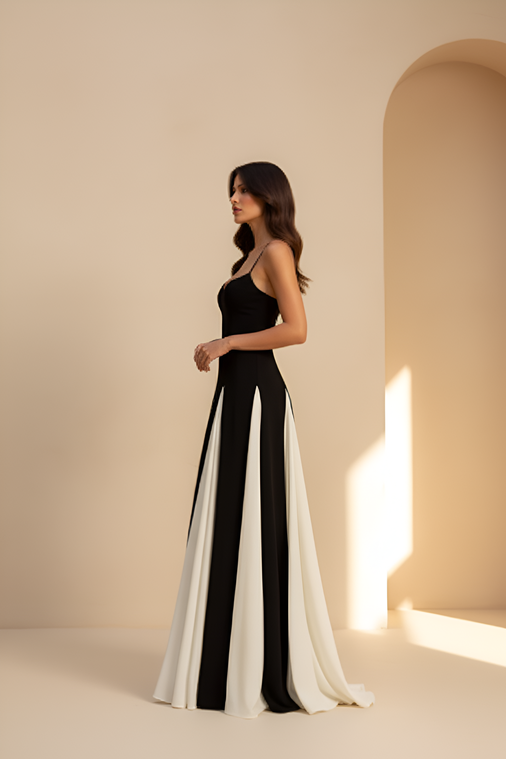 Two‑Tone Evening Gown