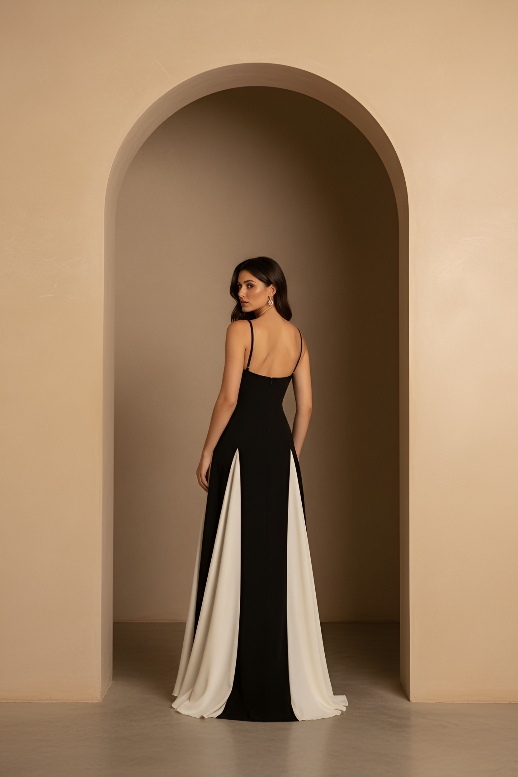 2 tone evening dresses Affordable Black Gradient-Color Evening Dresses 2019 A-Line / Princess Off-The-Shoulder Short Sleeve Floor-Length / Long Ruffle Backless Formal