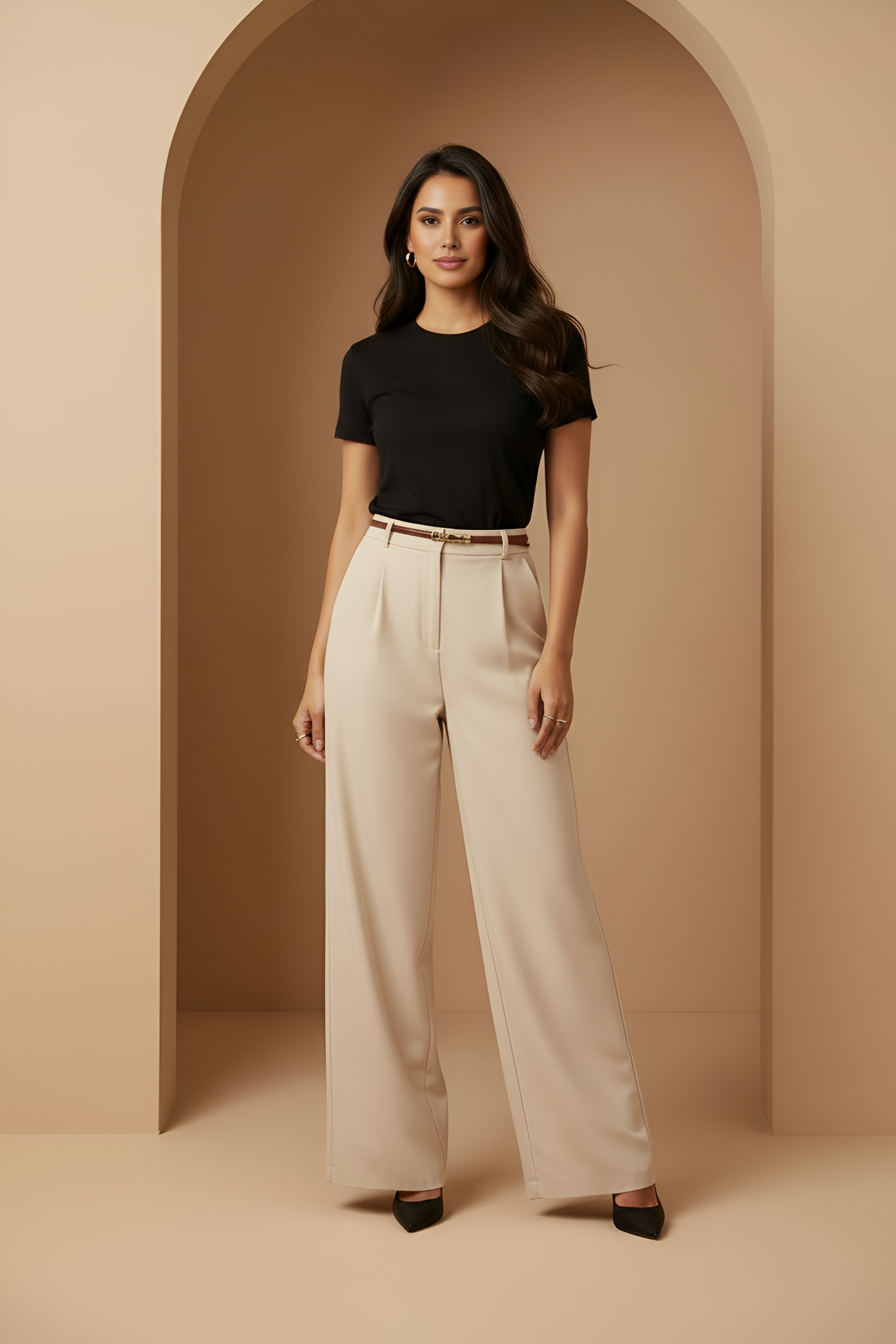 Wide‑Leg Tailored Trousers