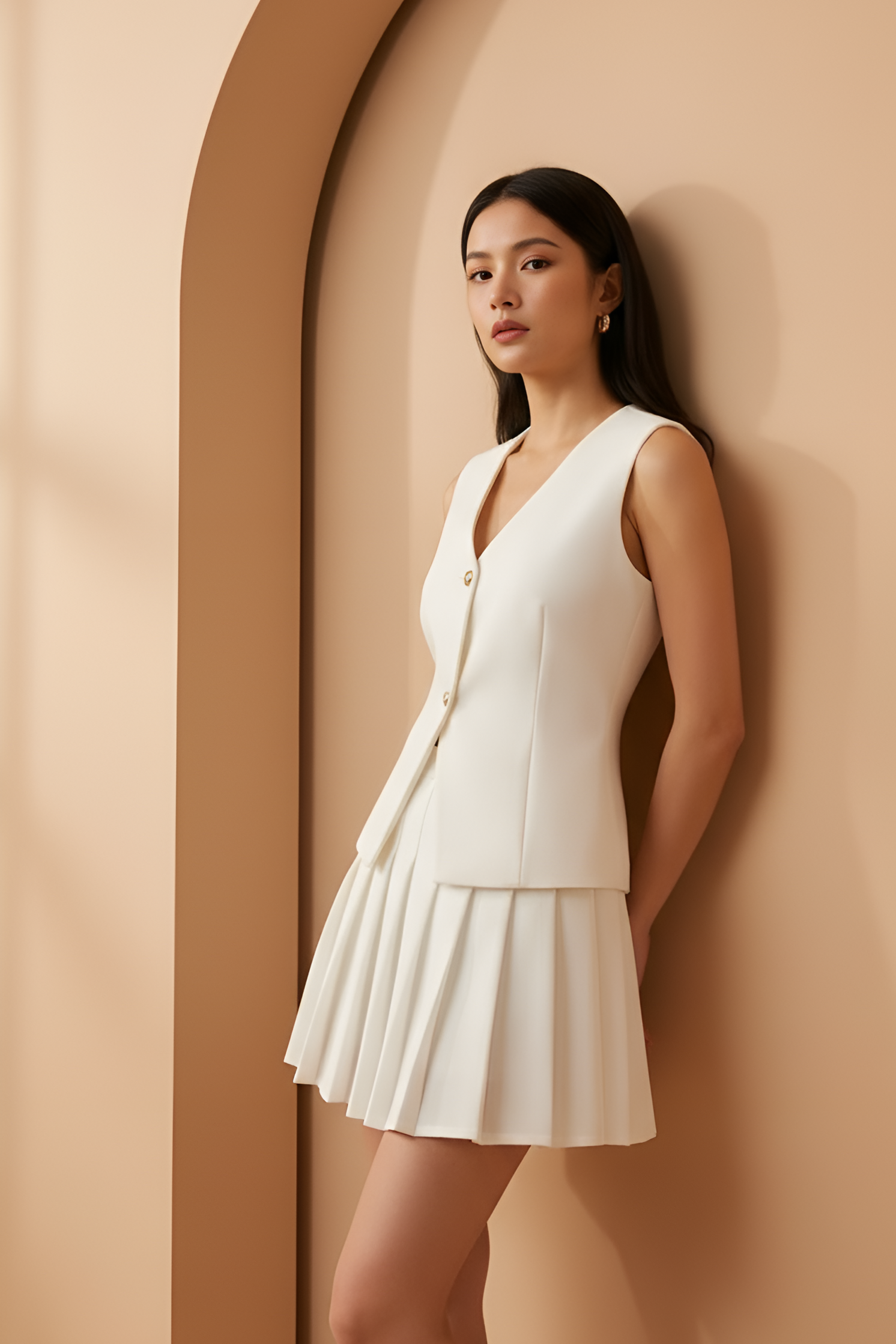 Savoy Minimalist White Vest