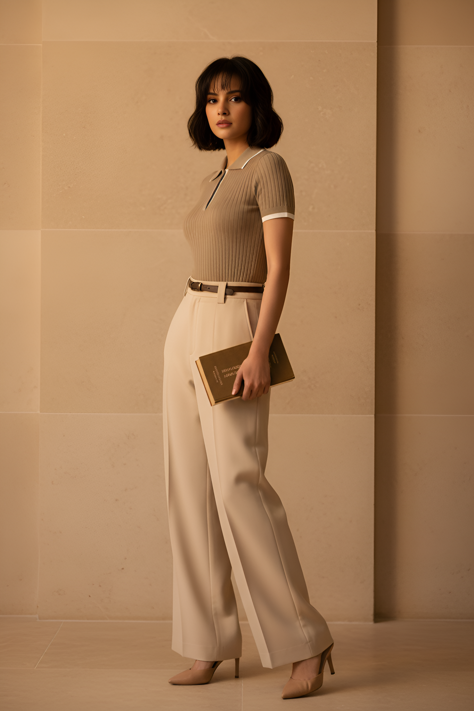 Button Collared Knit Polo