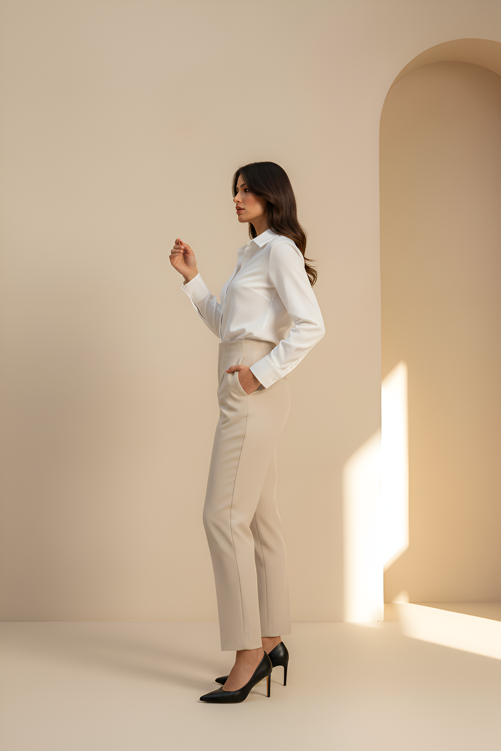 High Waist Straight Pants