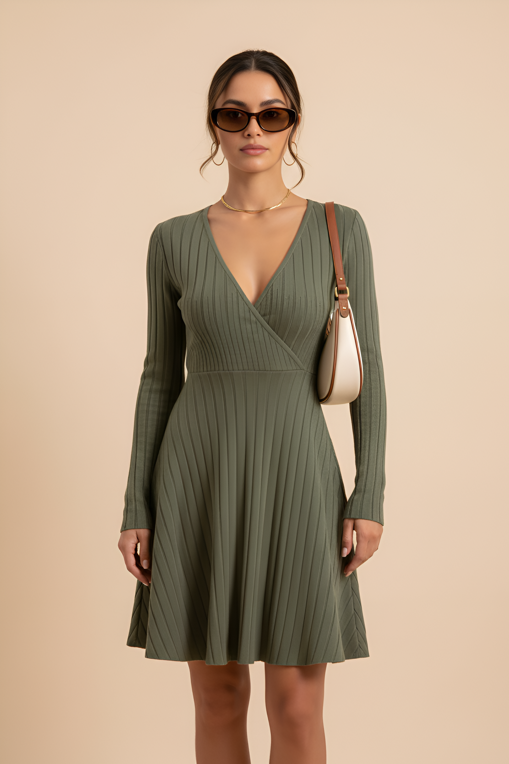 Ribbed Wrap Dress