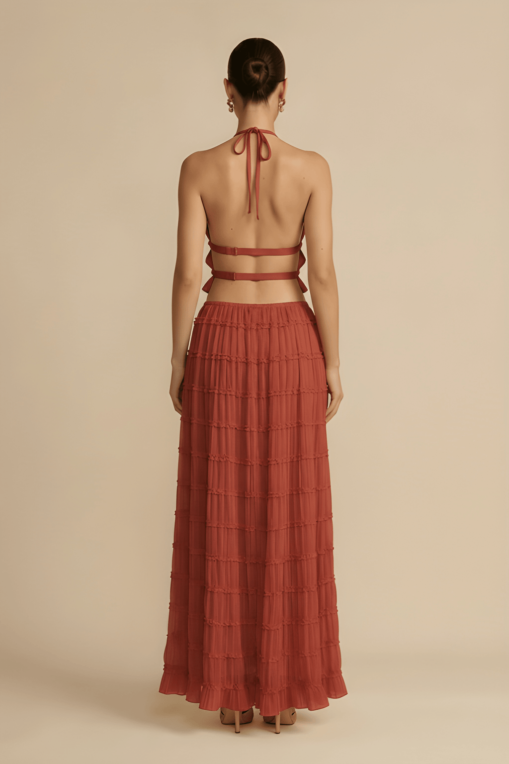Soft‑Draped Halter Skirt Set