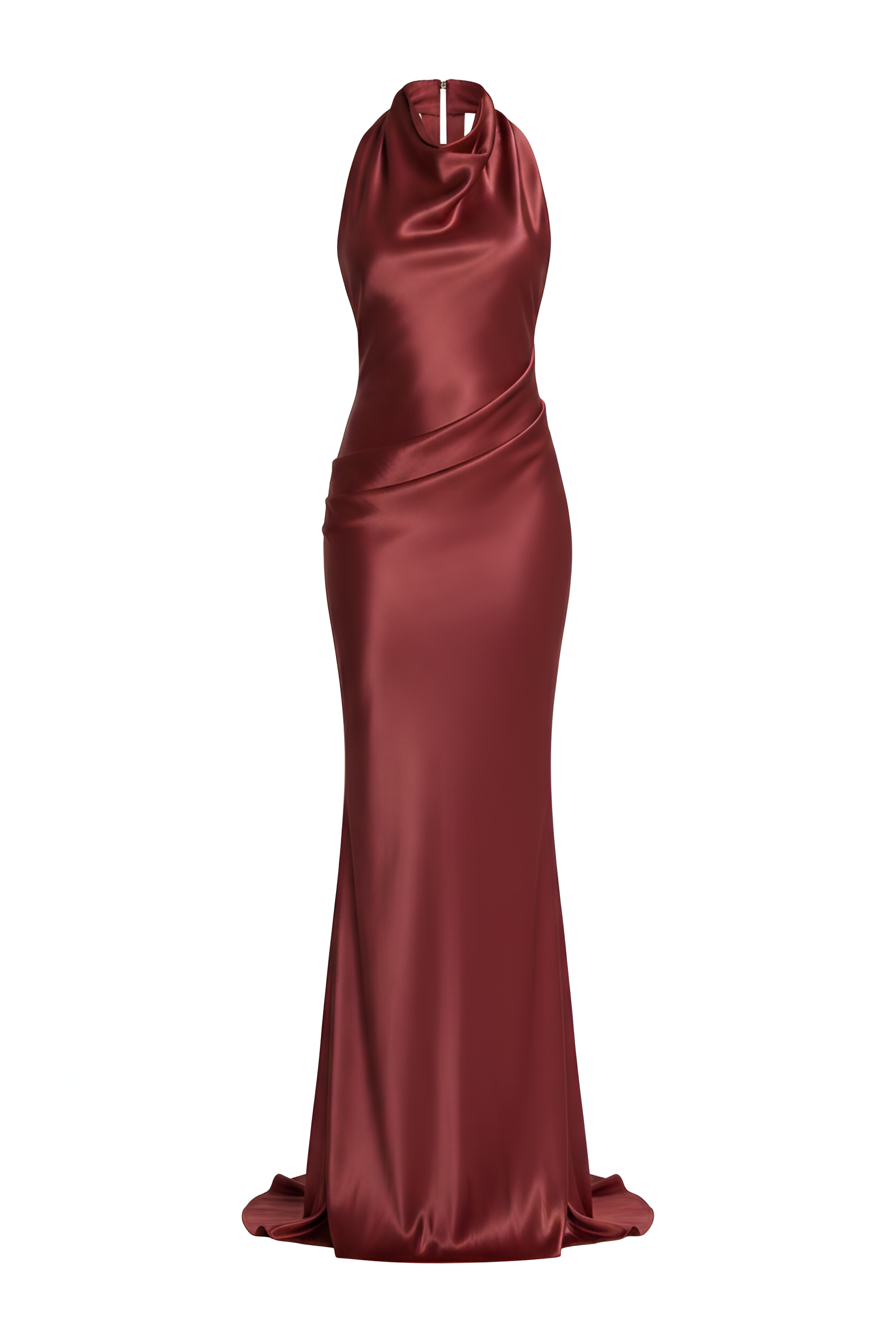 Halter‑Neck Satin Dress
