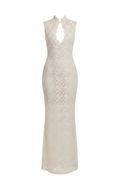 White Lace Column Dress