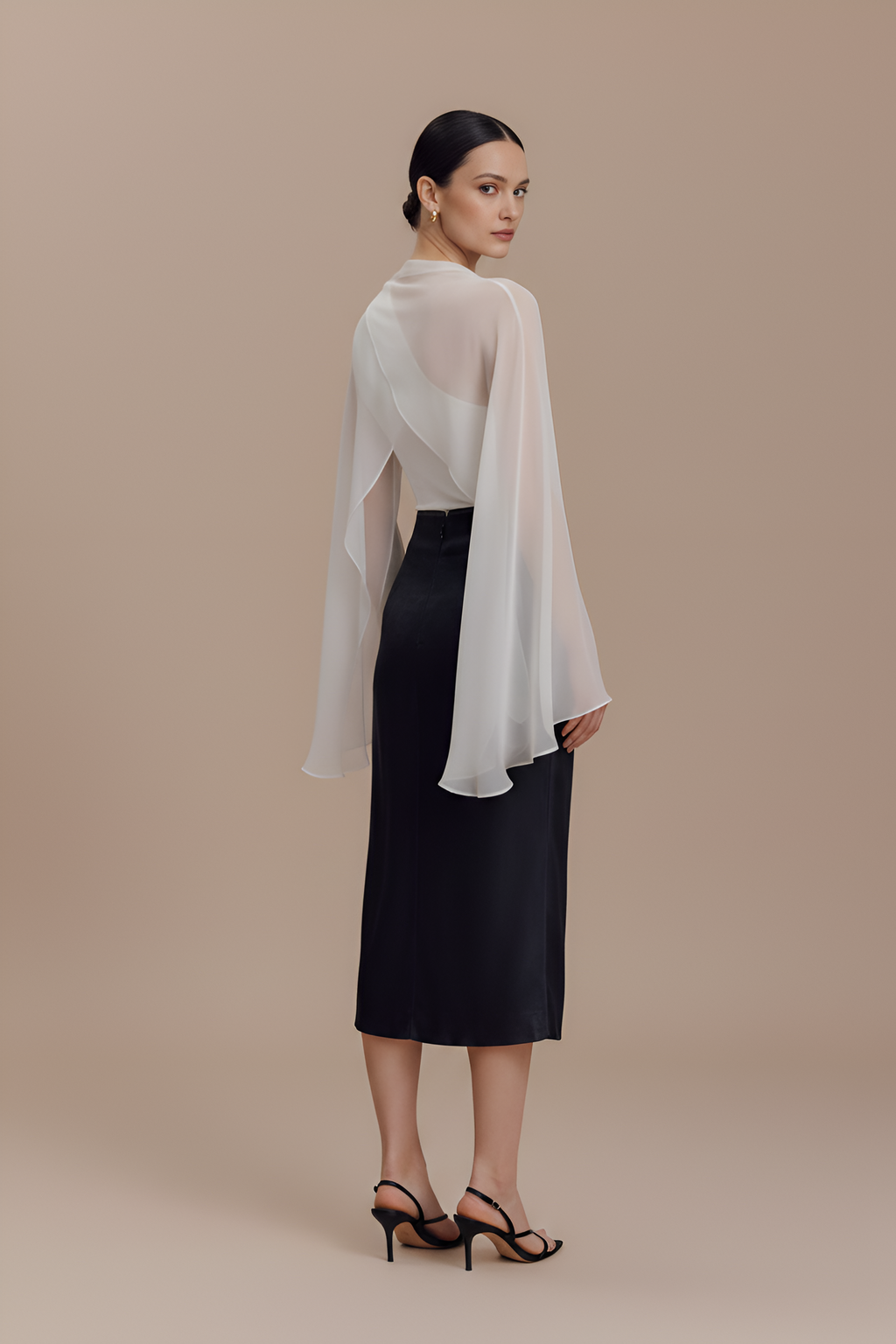 Fluid One‑Shoulder Cape Top