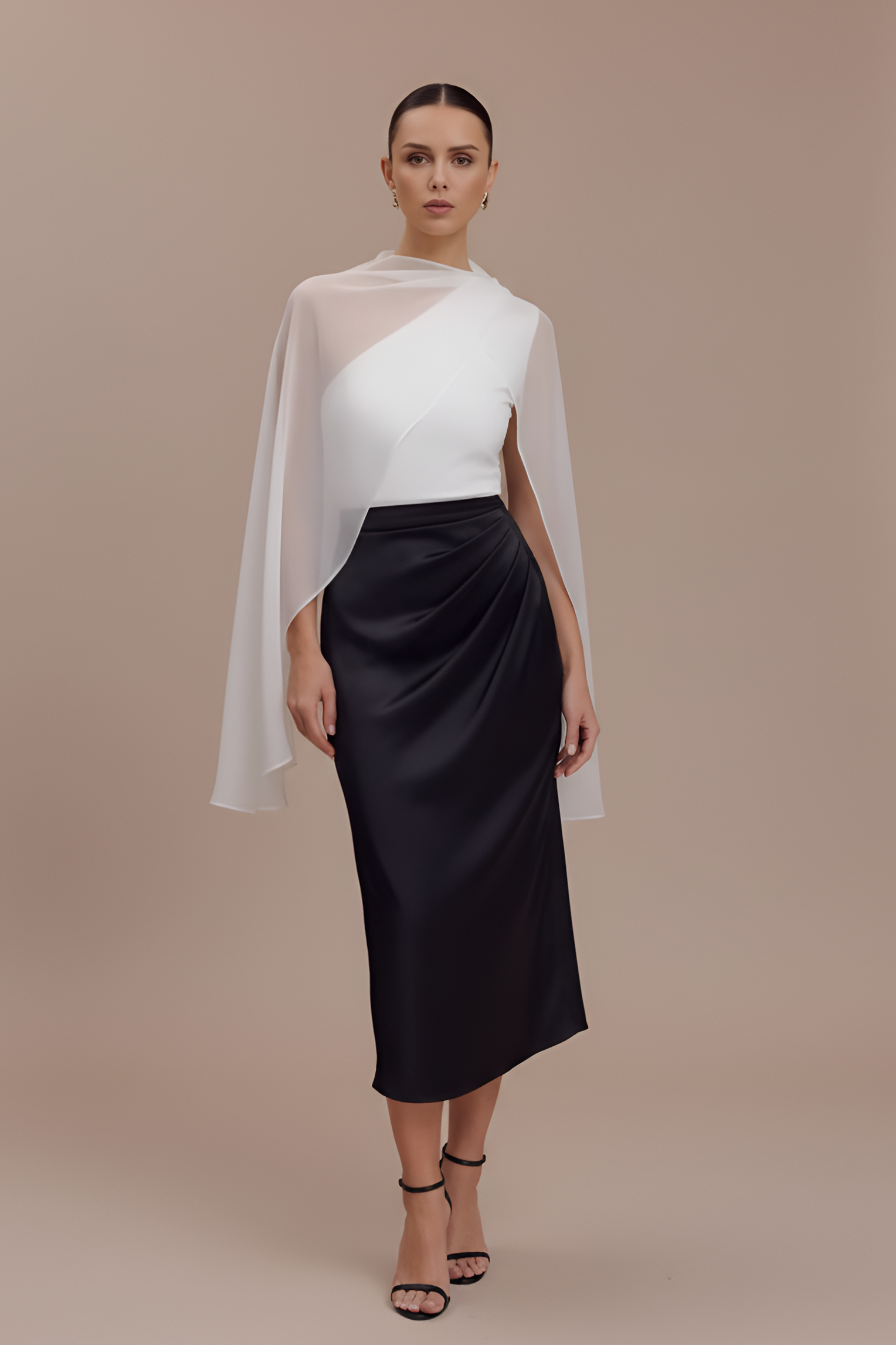 Fluid One‑Shoulder Cape Top