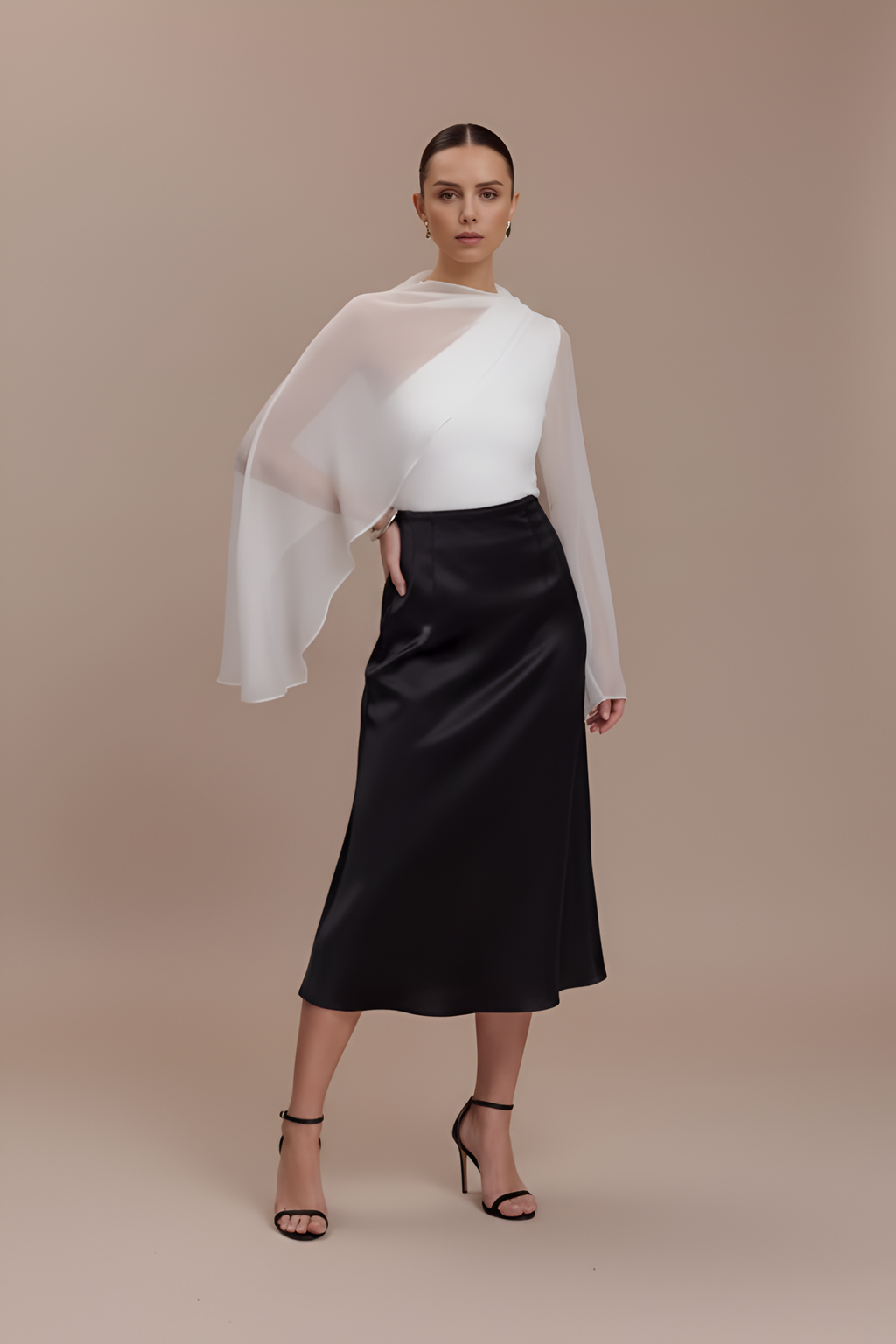 Fluid One‑Shoulder Cape Top