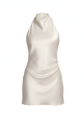 Halter‑Neck Draped Mini Dress