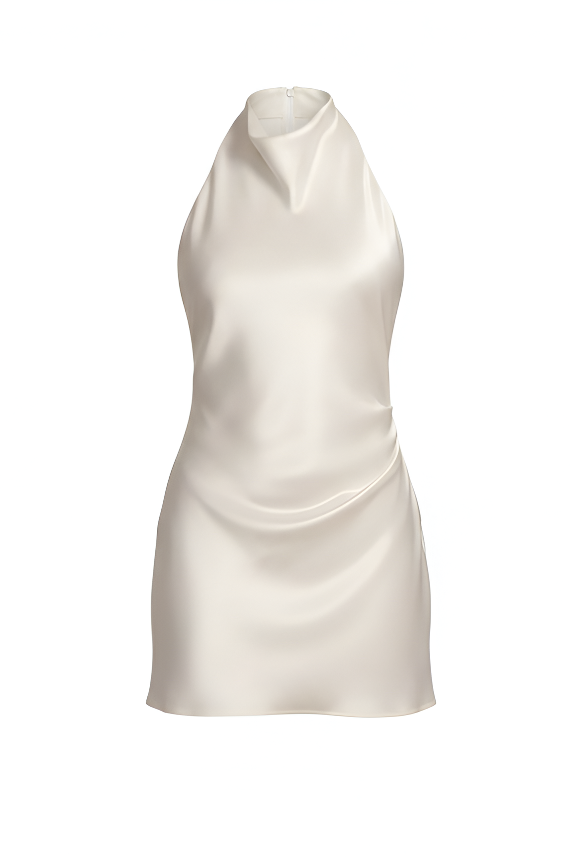 Halter‑Neck Draped Mini Dress