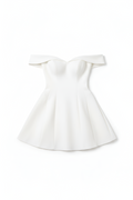 Structured Bardot Mini White