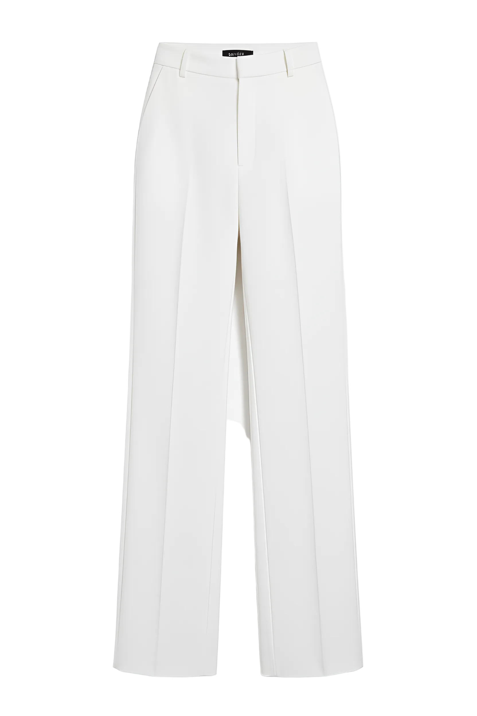 White Tailored Crease Trousers