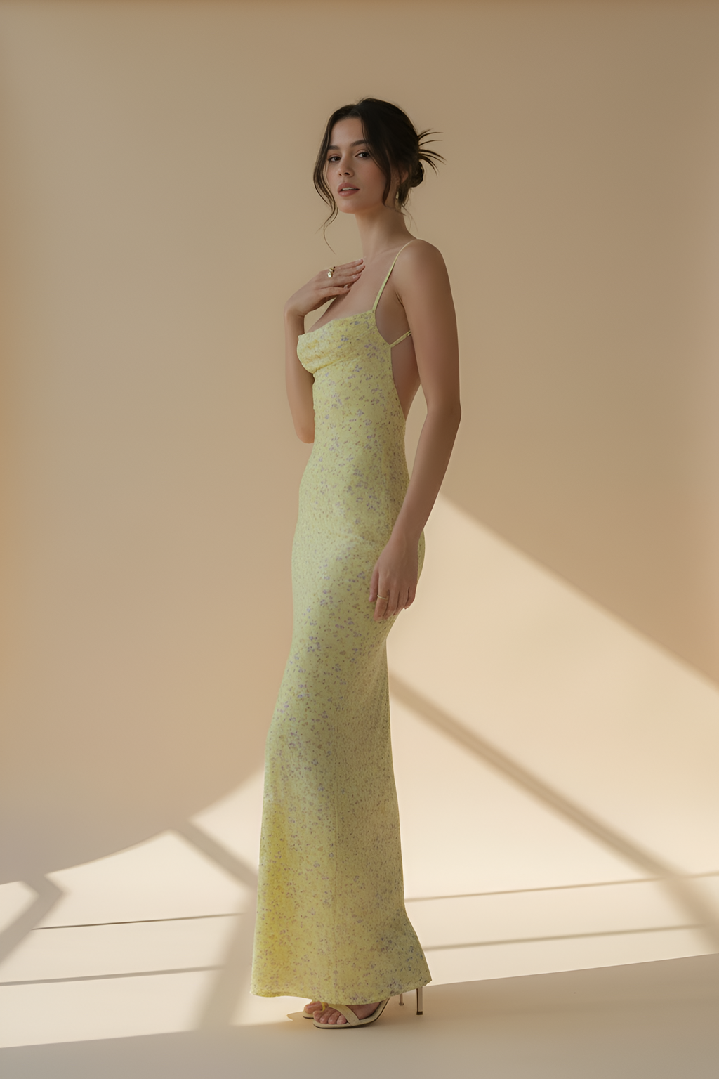 Floral Column Slip Dress