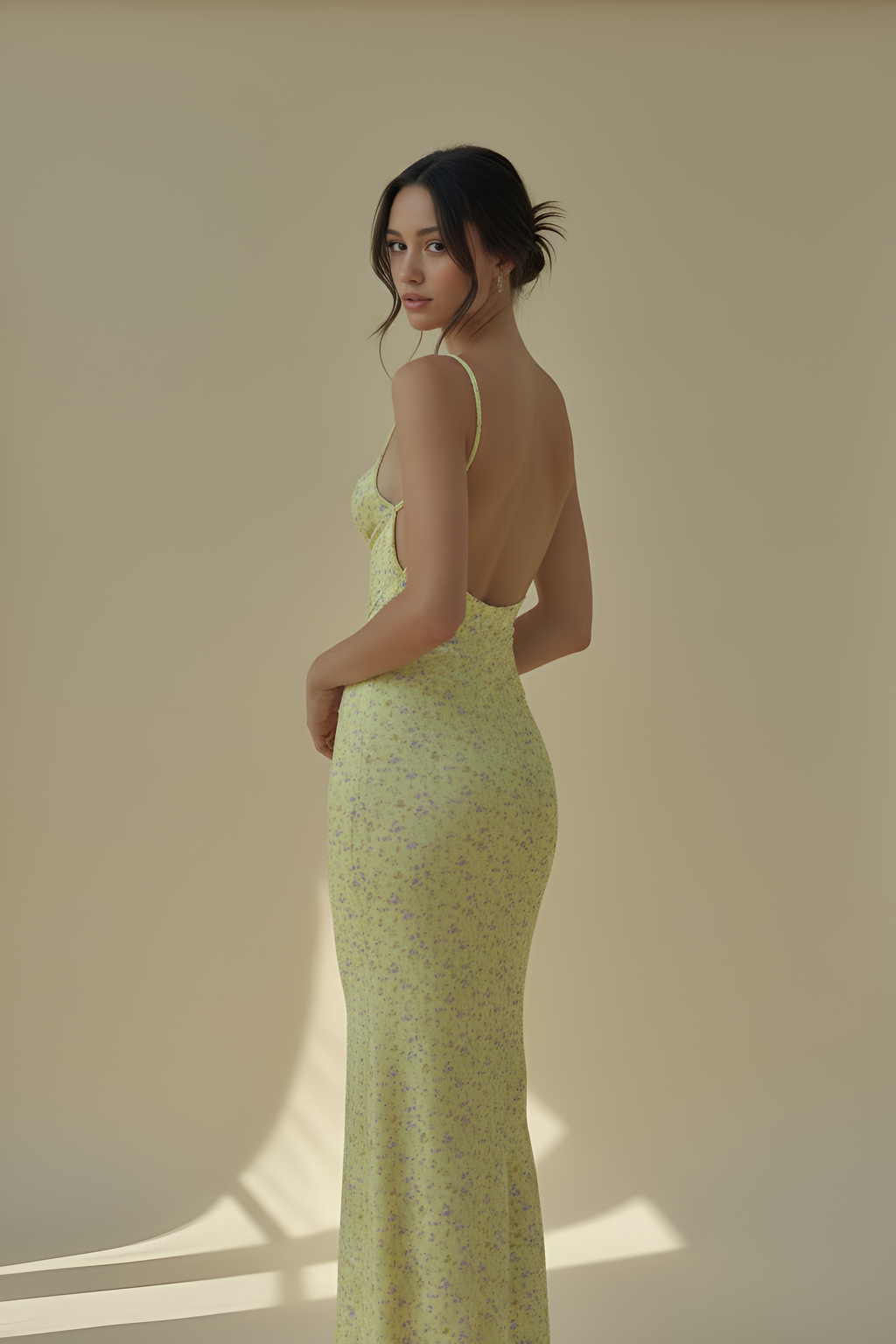 Floral Column Slip Dress