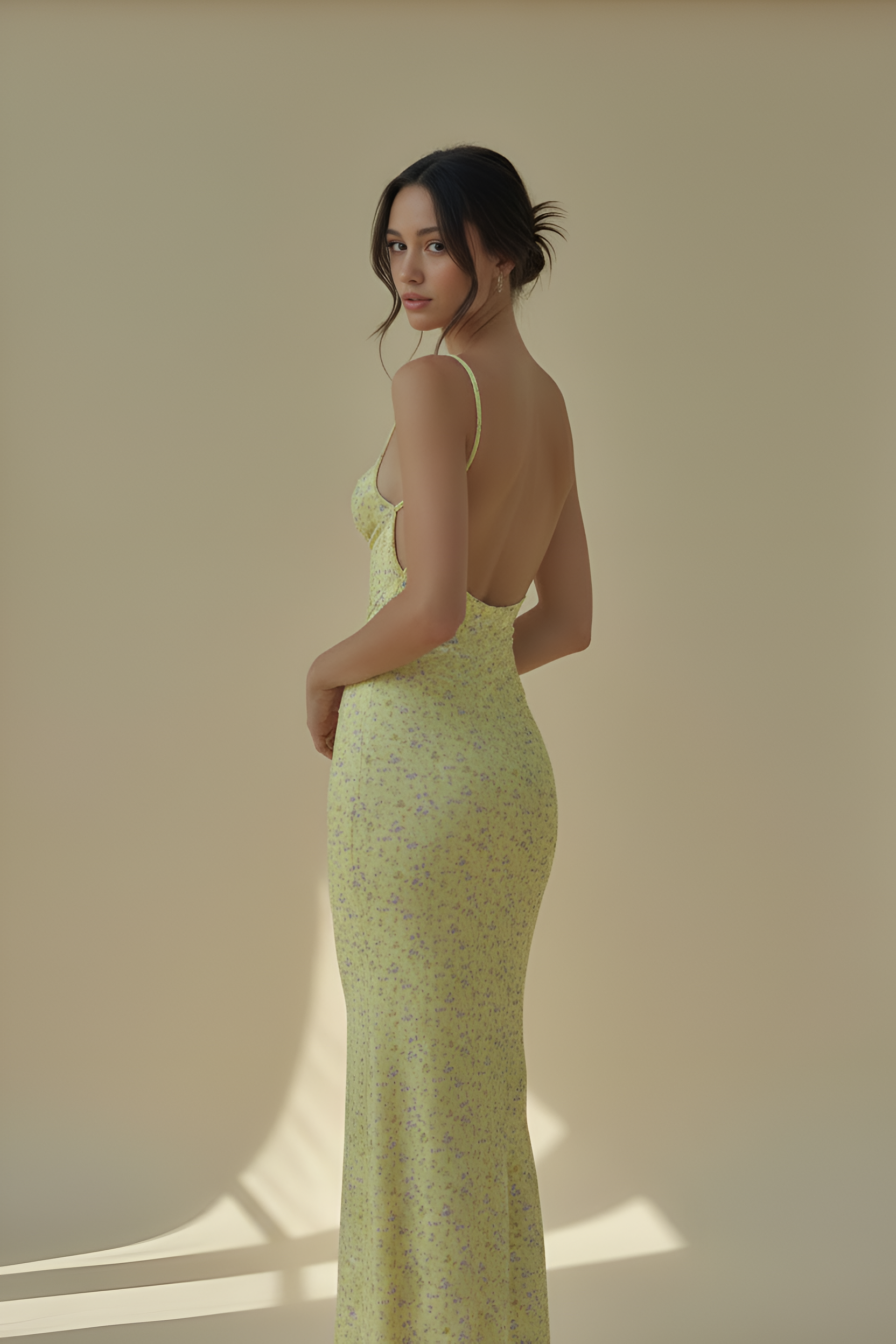 Floral Column Slip Dress